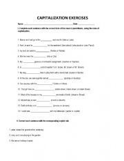 English Worksheet: CAPITALIZATION EXERCISES