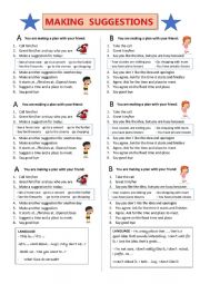 English Worksheet: Making suggestions