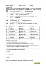 English Worksheet: Grammar revision modal verbs, connectors