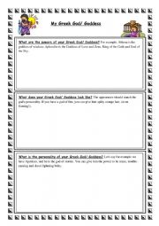 English Worksheet: My Greek God