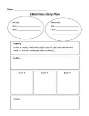English Worksheet: Christmas story writing