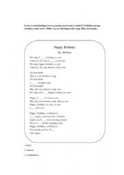 English Worksheet: song of congratulation