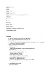 English Worksheet: Hastings today lesson plan