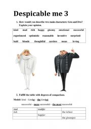 English Worksheet: Comparatives