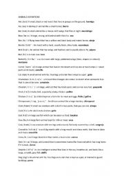 English Worksheet: animals