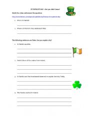 English Worksheet: Saint Patrick
