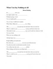 English Worksheet: when you say nothing at all