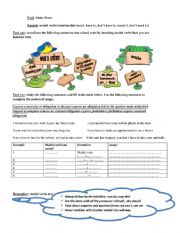 English Worksheet: Lesson plan to teach basic modal verbs