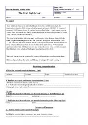 English Worksheet: test about landmarks