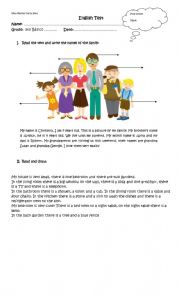 English Worksheet: Famiy and House