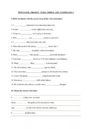 English Worksheet: test paper