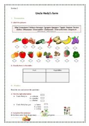 English Worksheet: Uncle Hedys farm 7th form Tunisian system