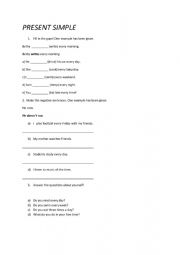 English Worksheet: Present Simple - Exercises 
