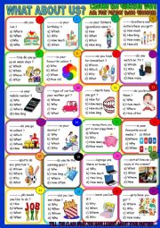 English Worksheet: Question words and pair work