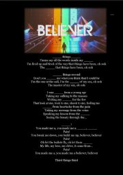 English Worksheet: Imagine Dragons - Believer