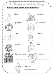 English Worksheet: Halloween vocabulary