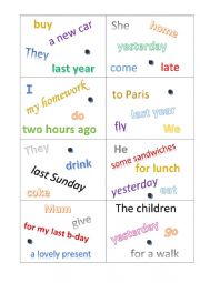 English Worksheet: Past Simple. Irregular Verbs. Cards.
