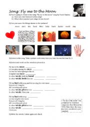 English Worksheet: Song: Fly me to the moon, Frank Sinatra 
