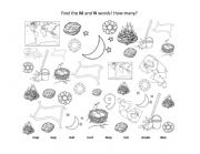 English Worksheet: M and N worksheet