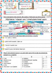 English Worksheet: 7th form mid-term test N1