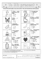 English Worksheet: To BE - present