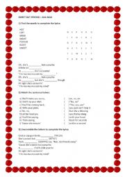 English Worksheet: Sweet but psycho song worksheet