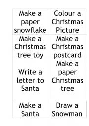 Advent Calendar Tasks Activities