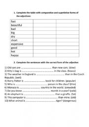 English Worksheet: Comparison of adjectives
