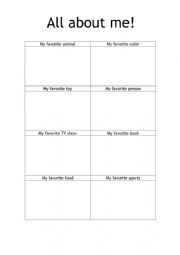 English Worksheet: All about me