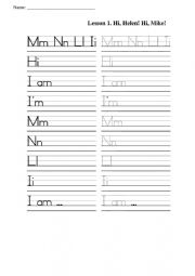 English Worksheet: Lesson 1. Hi, Helen! Hi, Mike!