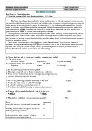 English Worksheet: 1st year test 