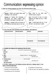 English Worksheet: Expressing opinion