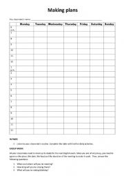 English Worksheet: Making plans together