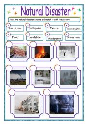 English Worksheet: Natural DIsasters