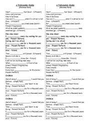 English Worksheet: Song Activity - A thousand years