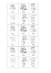 English Worksheet: action verbs.classroom routines