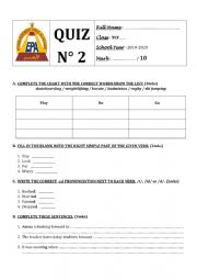 English Worksheet: QUIZ N 2 Common Core Textbook Solutions pre-intermediate