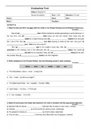 English Worksheet: Music and Language - Test