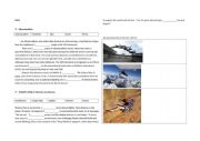 English Worksheet: extreme sports: tommy chen
