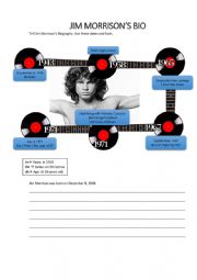 English Worksheet: Jim Morrison Bio