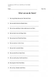 English Worksheet: What Can We Do There?