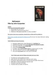 English Worksheet: Ten unknown facts about Halloween, the film by John Carpenter
