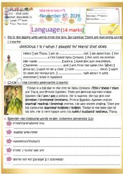 English Worksheet: 7th form mid-term test N1