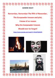 English Worksheet: BONFIRE NIGHT IN THE UK