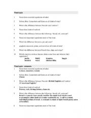 English Worksheet: food