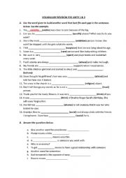 English Worksheet: Close Up B1+ (plus) units 1-2 vocabulary