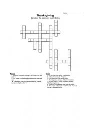 A Thanksgiving Crossword