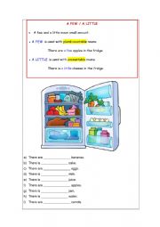 English Worksheet: FEW OR LITTLE?  