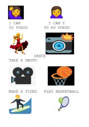 English Worksheet: use of can and cant