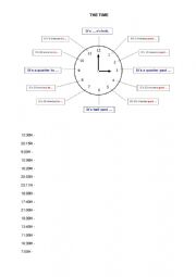 English Worksheet: The Time